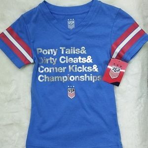 😻 4/$25 USA Girl's Blue Sports T-shirt XS NWT